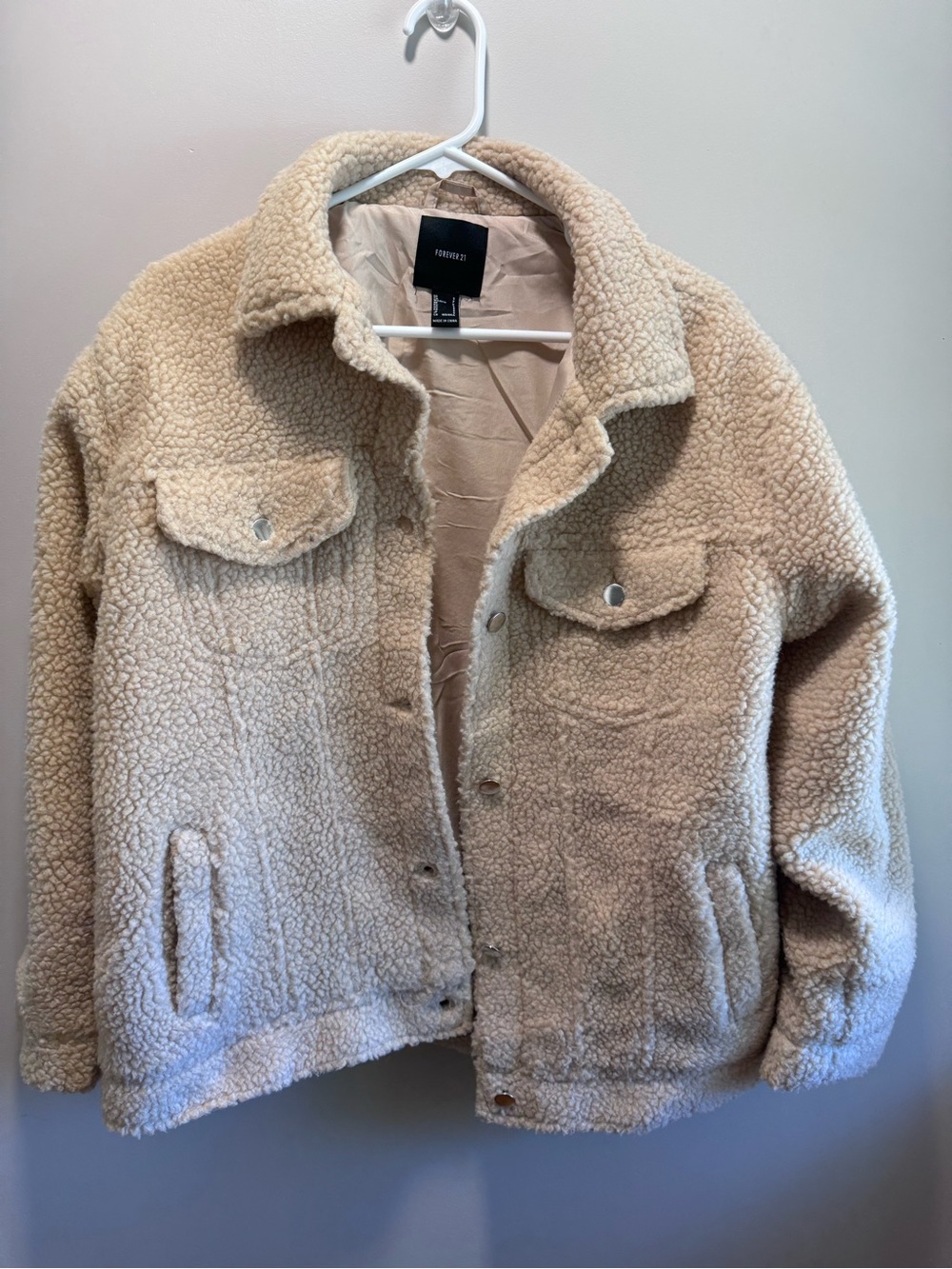 Forever 21 Beige Cream Teddy Jacket